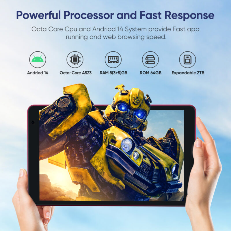 Callsky 8 Inch Tablet (Orange/Pink) - Image 12