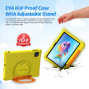 Callsky 10.95 Inch Kids Tablet with EVA Shockproof Case(Red/Yellow)