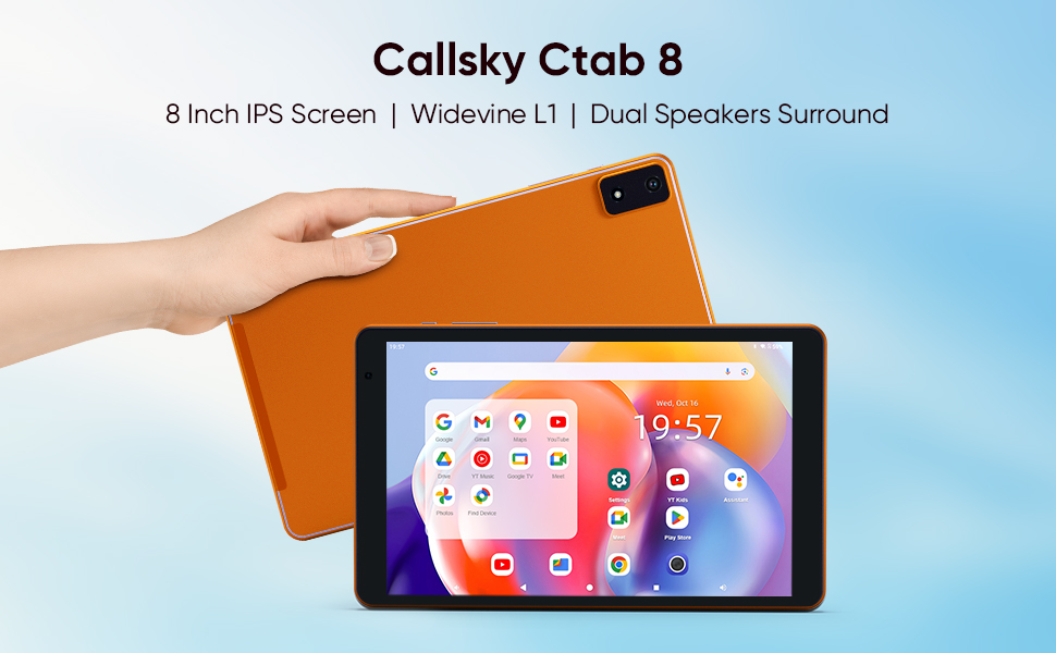 Callsky 8 Inch Tablet (Orange/Pink)