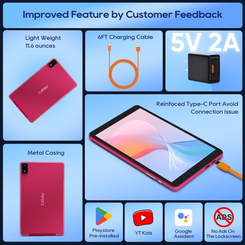 Callsky 8 Inch Tablet Pink - Image 4