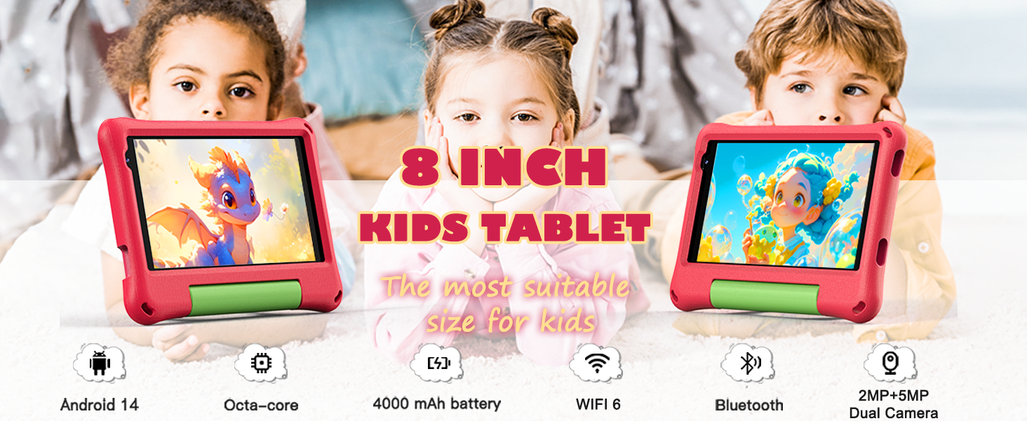 Callsky 8 inch Kid‘s tablets Pink