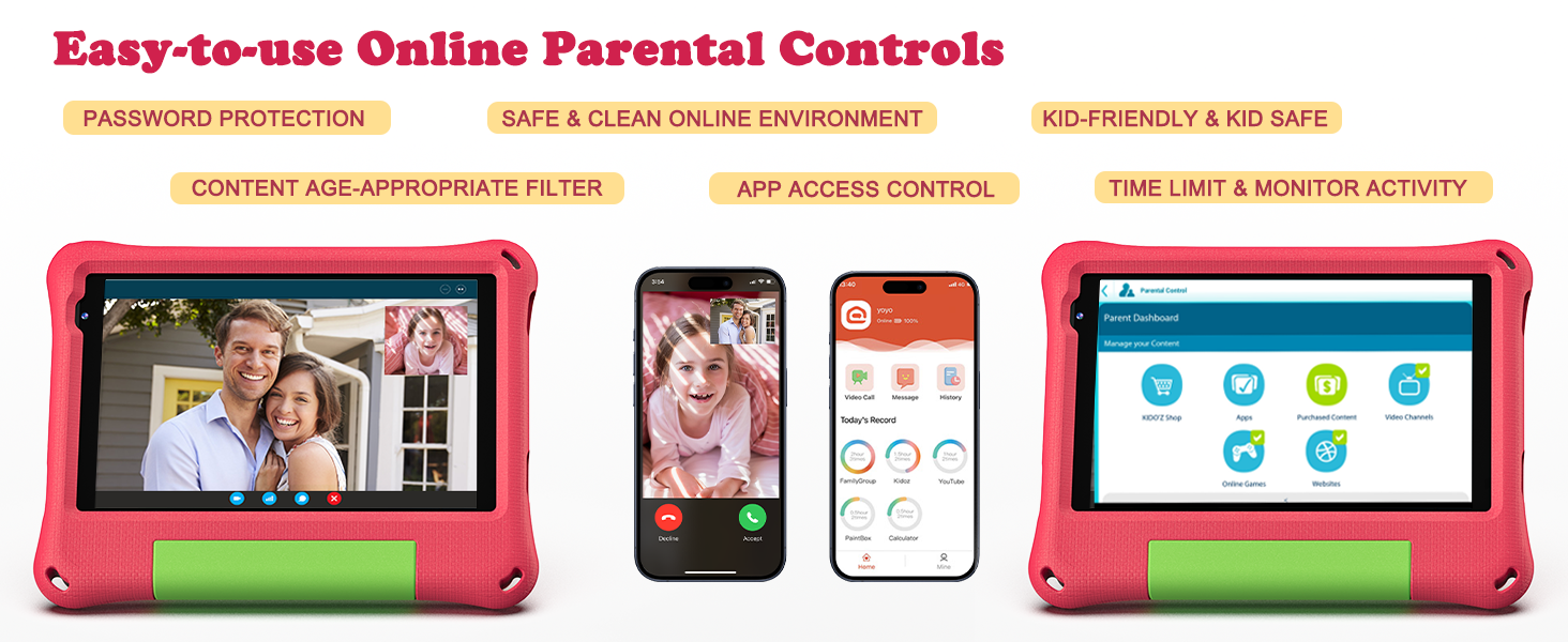 Callsky 8 inch Kid‘s tablets Pink