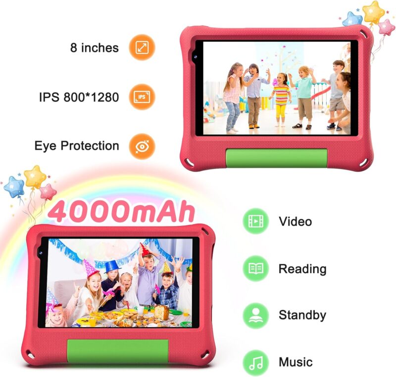 Callsky 8 inch Kid‘s tablets Pink - Image 5