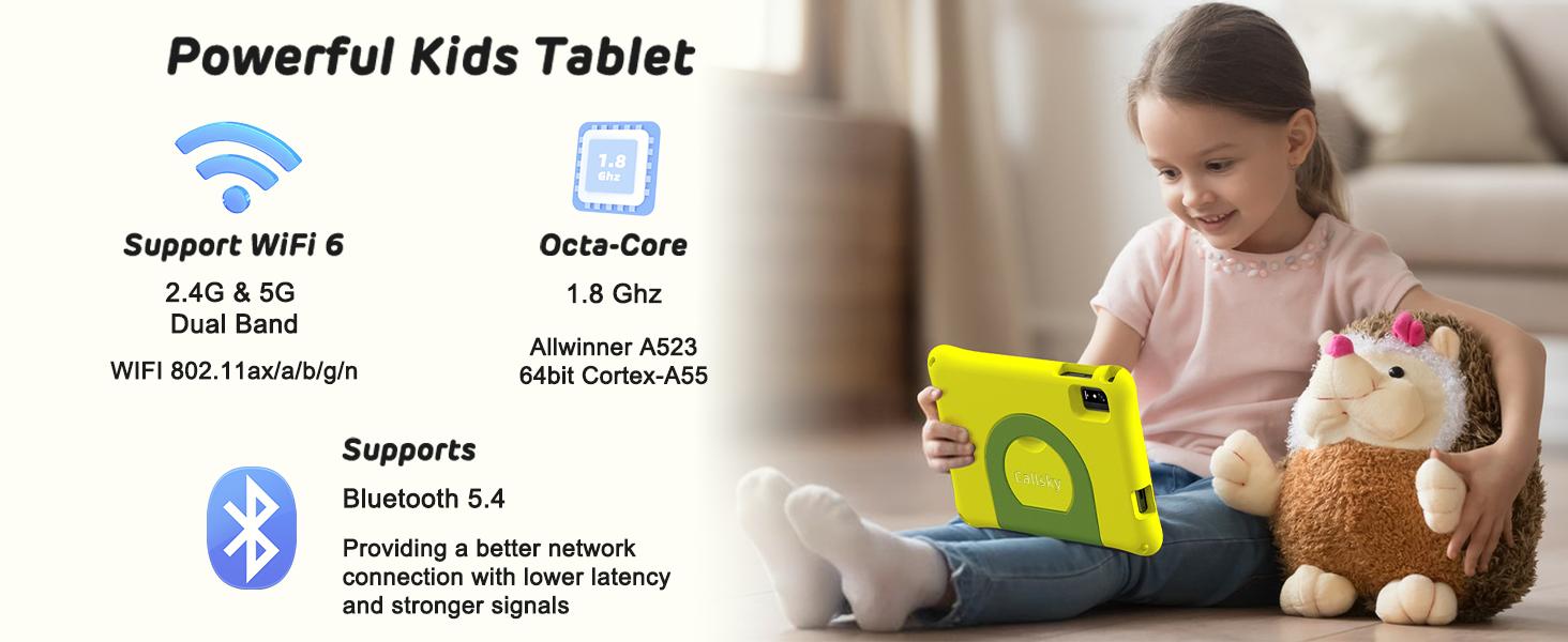 Callsky Kids Tablet 8 Inch - Cpad 8 Yellow