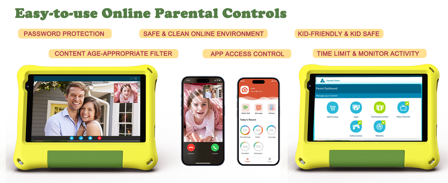 Callsky Kids Tablet 8 Inch - Cpad 8 Yellow